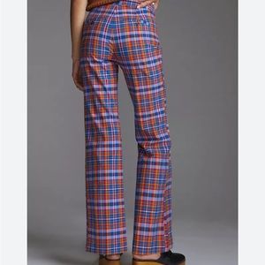 Anthropology Plaid Flare Pants NWT